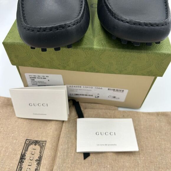 Men’s Gucci ayrton web striped leather loafers size 6 fits 7US made in Italy - Picture 4 of 7